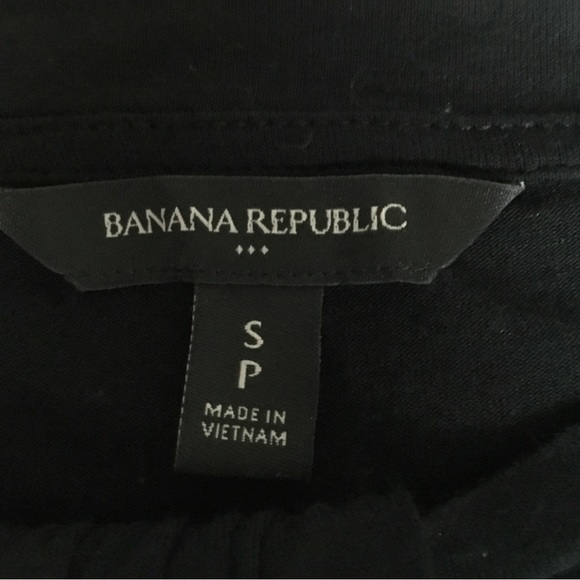 Banana Republic Black Cap Sleeve Jersey Top, Size S - Picture 6 of 7